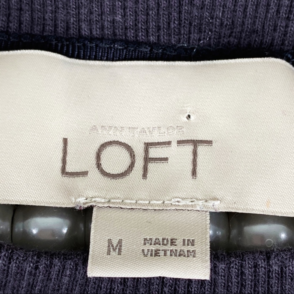 Loft Silver Metallic Thread Patterned Sweatshirt - image 8